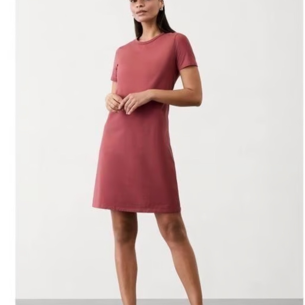 Athleta Essential Tee Dress Lightweight SUPIMA cotton Red Rock Sz XS